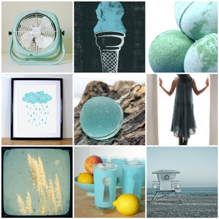 blue, etsy, handmade, vintage cup, photography, beach, sea glass, rain, print, dress, blue, grey, turquoise
